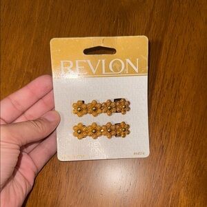 Vintage Revlon Floral Gold Hair Accessories